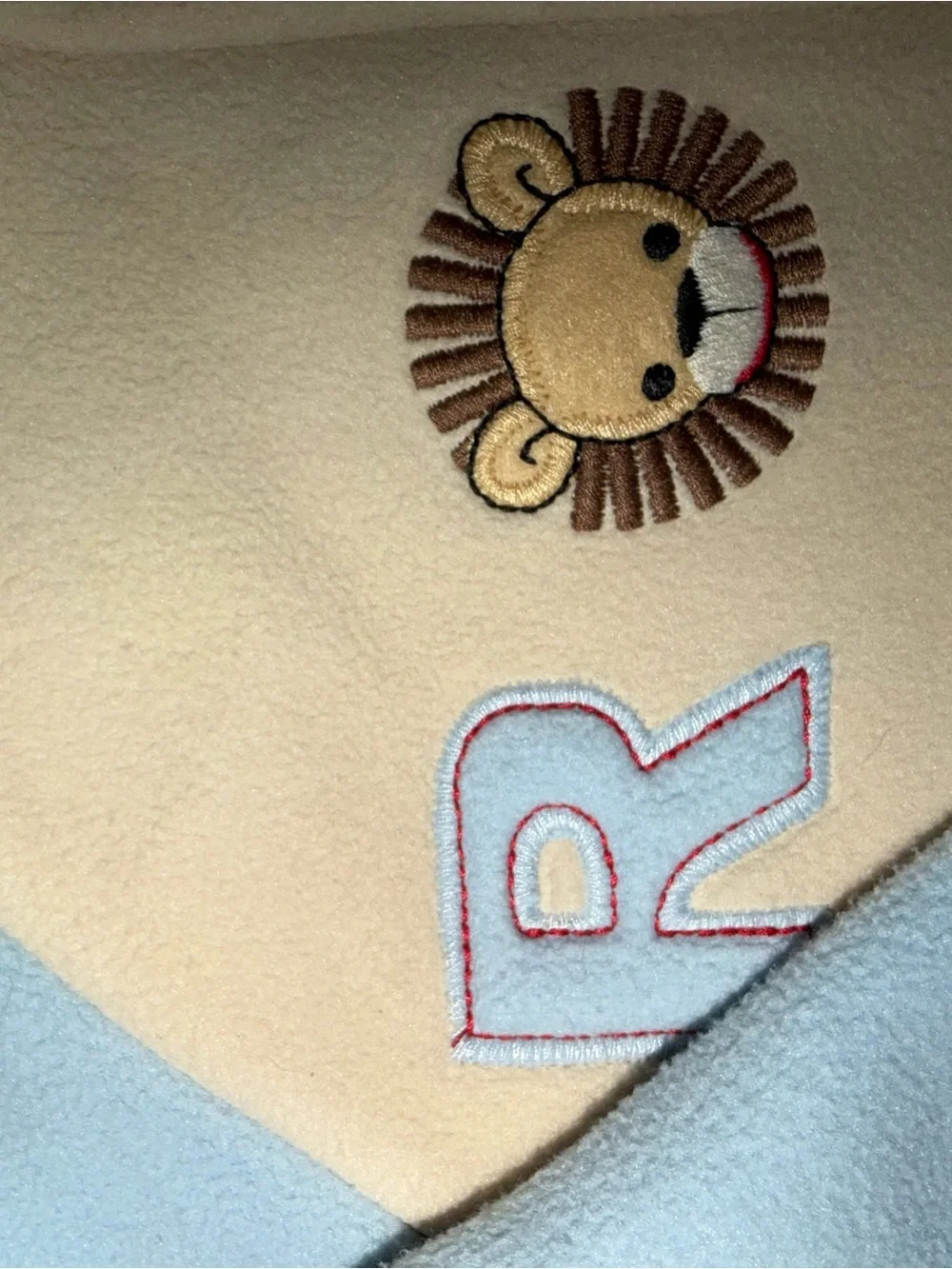Vintage 2004 Gymboree Light Blue and Cream Lion Zip Hoodie NWT